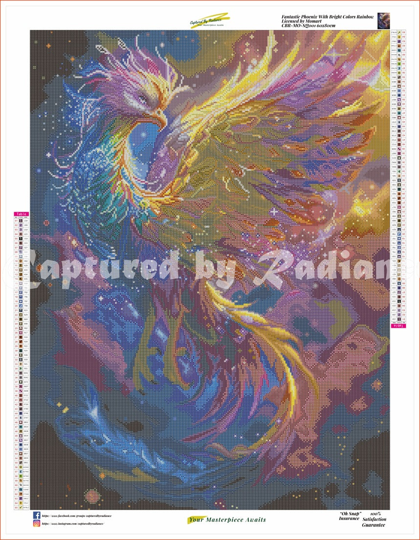 Fantastic Phoenix With Bright Colors Rainbow