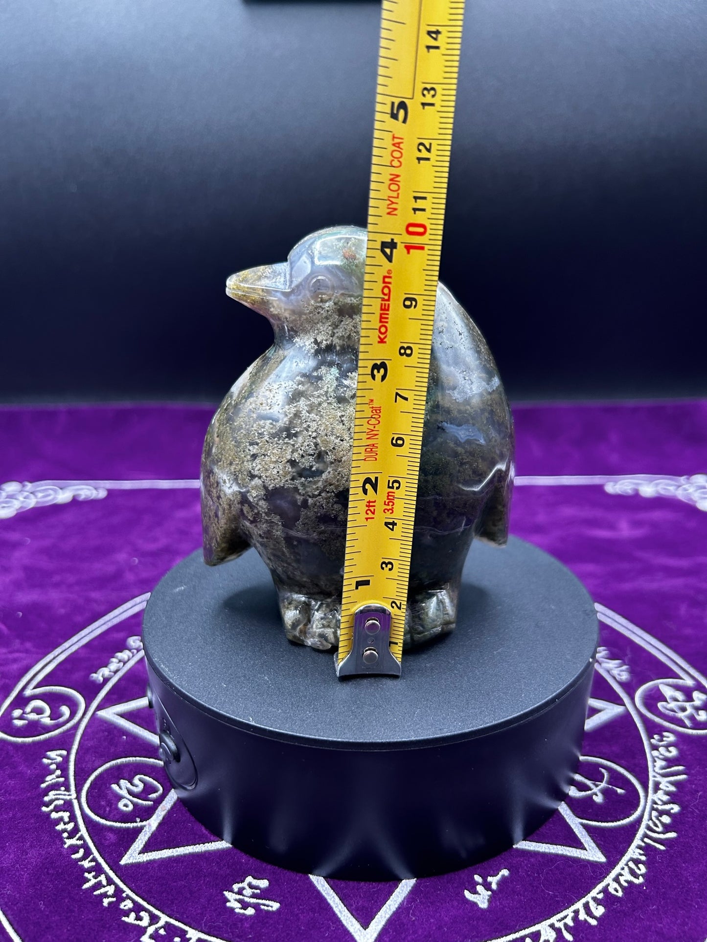 Moss Agate Penquin w/Druzy