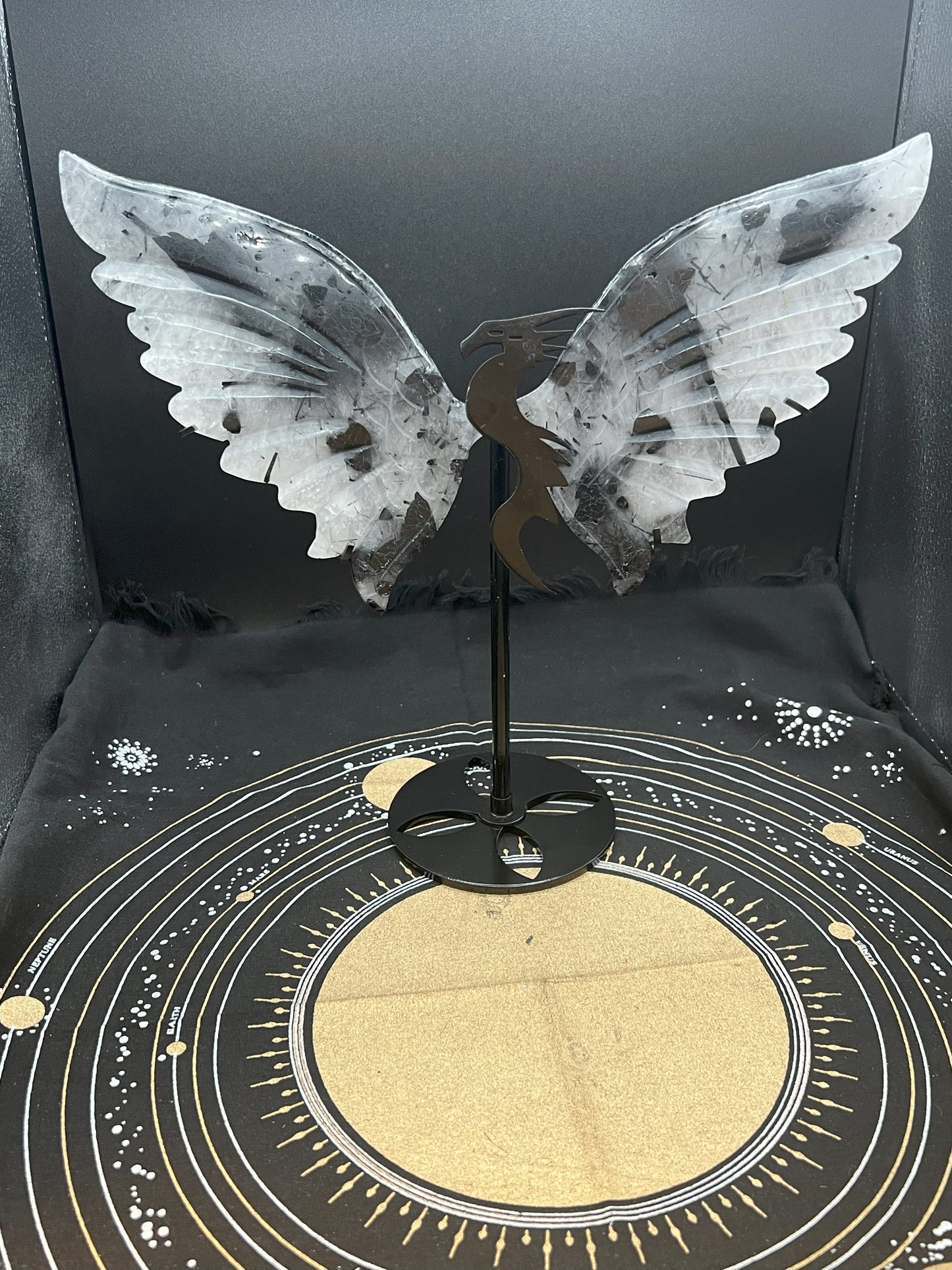 Large Black Touraline Dragon Wings C9