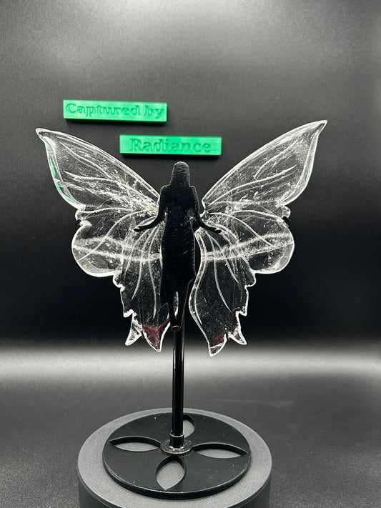 Clear Quartz Wings with Stand