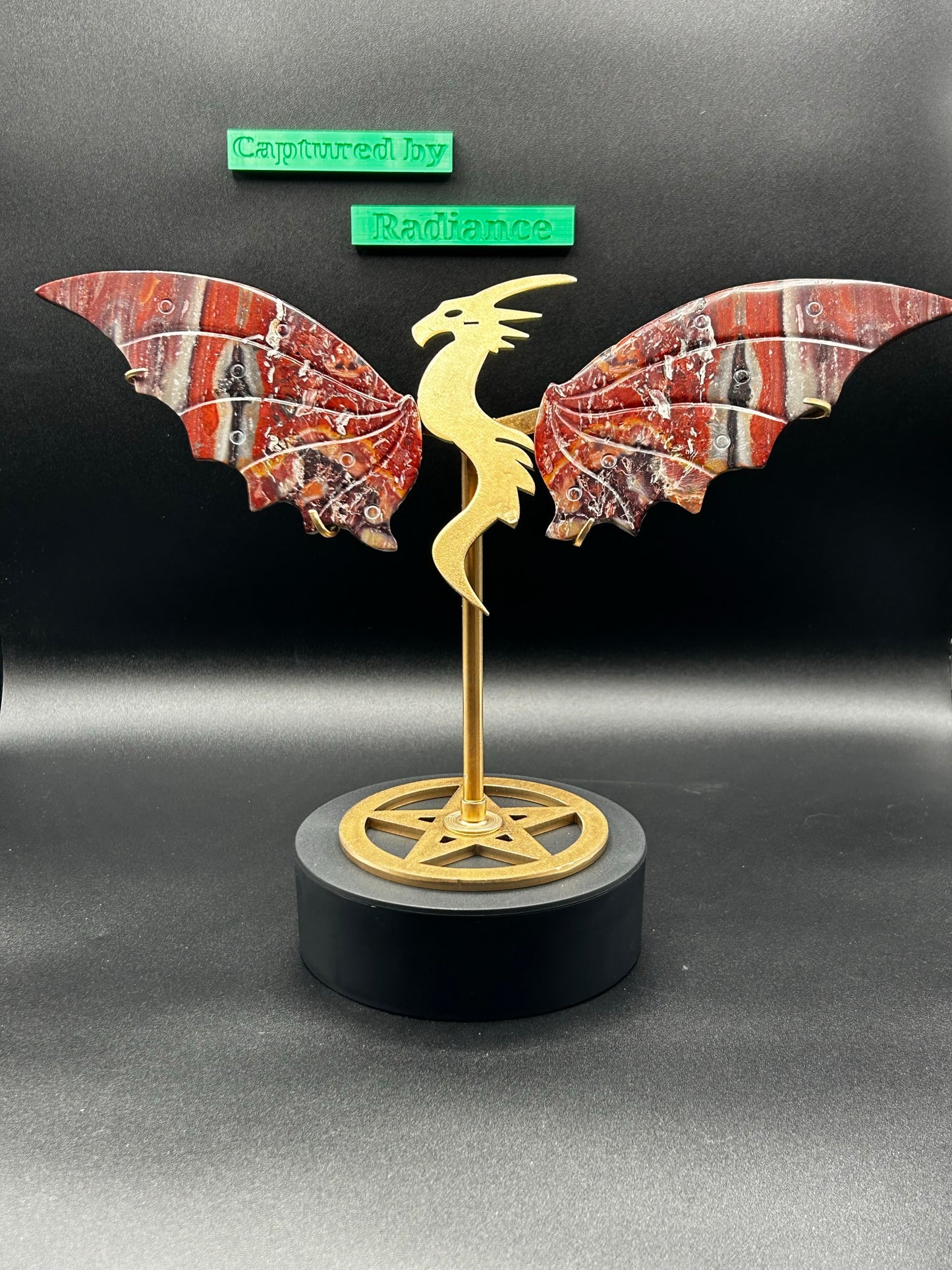 Red Jasper Wings with Druzy w/stand