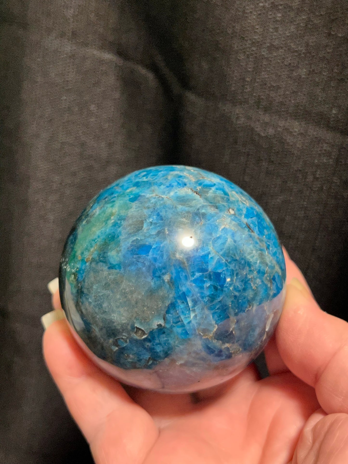 Blue Apatite Sphere