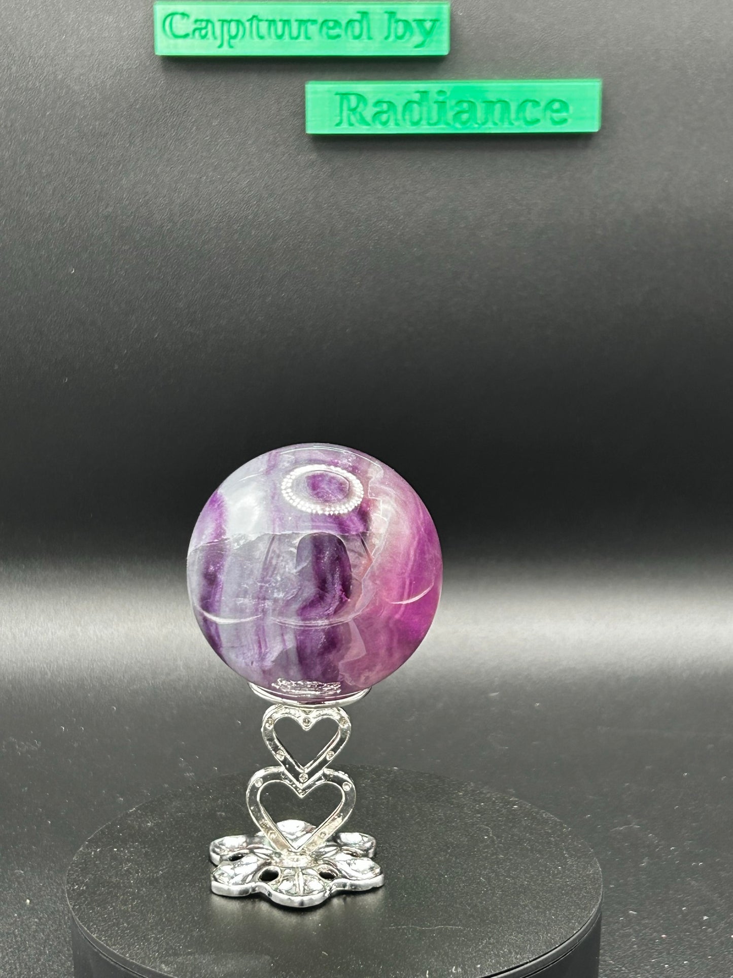 Silk Fluorite Sphere w/ stand