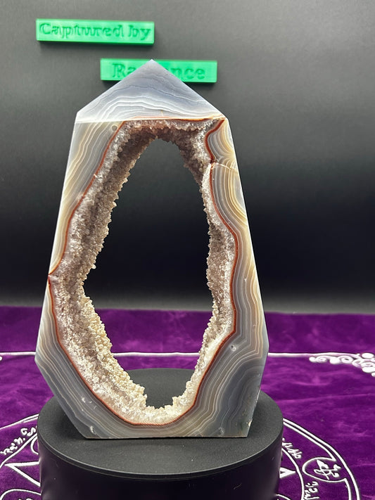 Botswana Agate Tower w/huge druzy