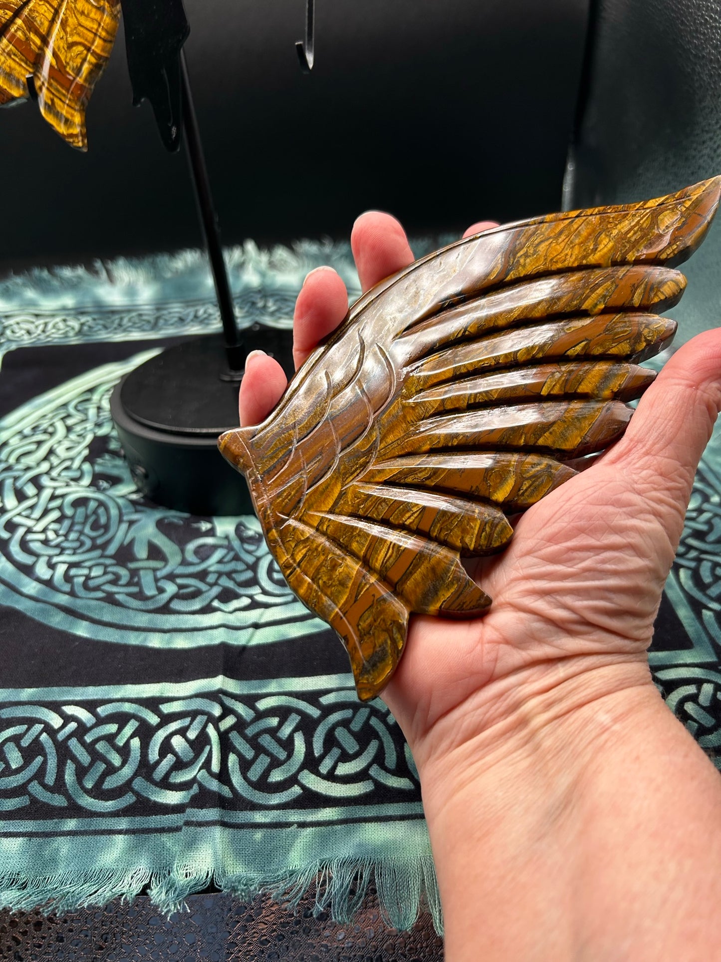 Large Tiger Eye Angel Wings