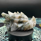 Moss Agate Dragon Head w/ Druzy