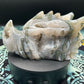 Moss Agate Dragon Head w/ Druzy