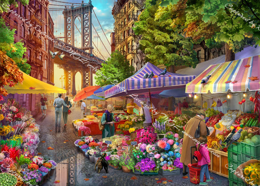 Flower Market  Brooklyn by Artbeat Studio