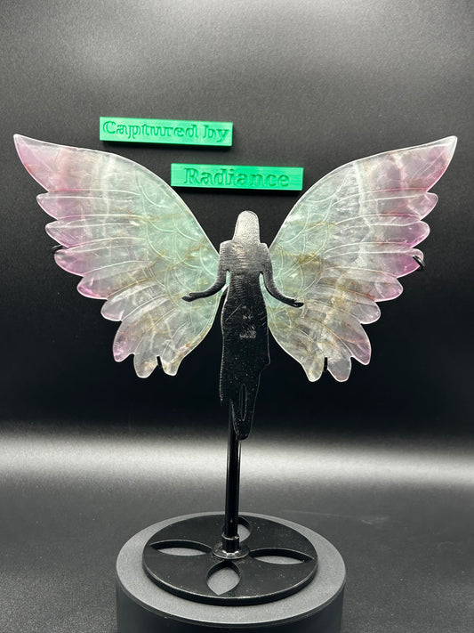 Watermelon Fluorite Wings w/stand